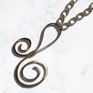 Napier is Curlier Gold Plated Cast Brass Curly Statement Necklace Francis Fujio